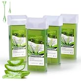 Liddy Dance Hair Removal Wax, Wax Refill, Soft Wax Roller Cartridge for Roll on Waxing Kit, Aloe Depilatory Rolling Wax for Sensitive Skin, 4 Pack (14.1 OZ)