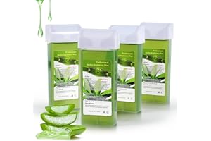 Liddy Dance Hair Removal Wax, Wax Refill, Soft Wax Roller Cartridge for Roll on Waxing Kit, Aloe Depilatory Rolling Wax for Sensitive Skin, 4 Pack (14.1 OZ)