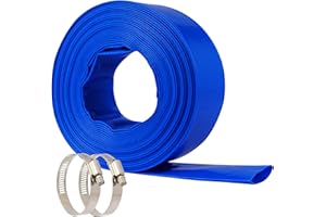 NetLea Heavy-Duty Pool Backwash Hose,1-1/2-inchx50 ft Reinforced Leak Proof Design with 2 Stainless Steel Clamps 1.5Inch, Weather Resistant, Bursting, Ideal for Pool Backwash, Sump Pump Drainage