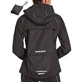 baleaf Packable Rain Jacket Women Waterproof Lightweight Jackets Hooded | Windbreaker Reflective Running &amp; Cycling Rain Coat; Fully Waterproof Zipper and Breathable for Travelling, Hiking and Outdoor