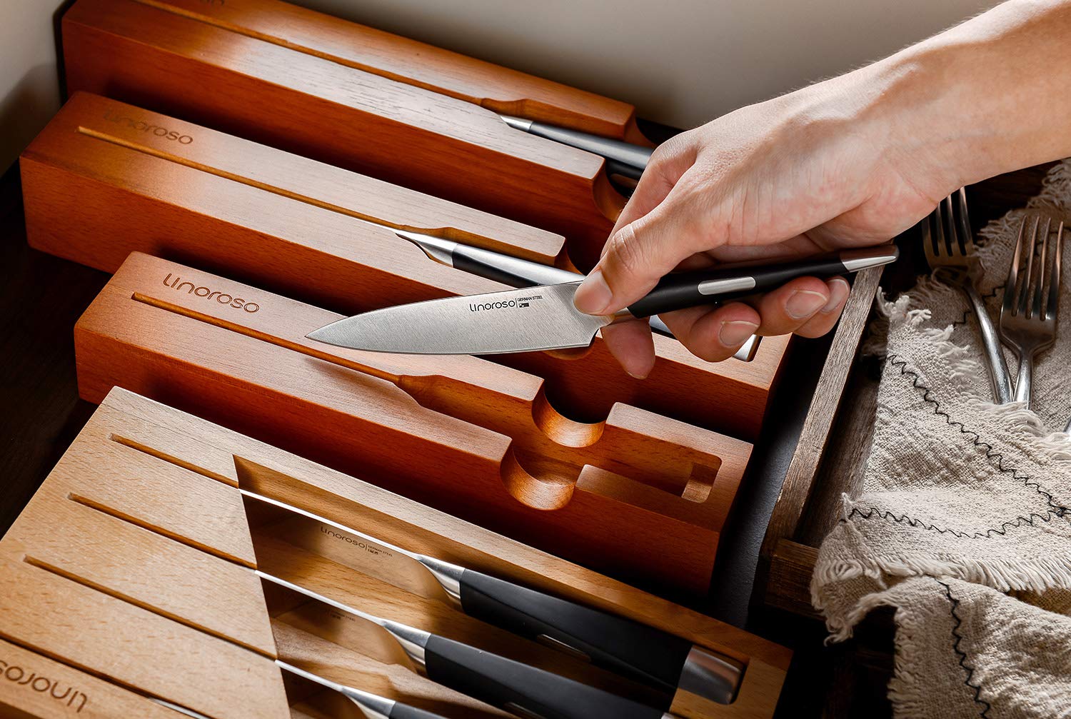 linoroso Paring Knife Fruit Knife Ultra Sharp Small Kitchen Knife 4.5