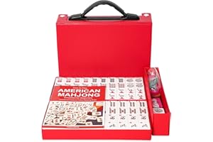 GUSTARIA Mahjong Tiles Set, American Mahjongg Game Set with 166 Premium White Tiles (1.2’’,Standard Size)& Durable Carrying Case,Racks & Pushers Not Included