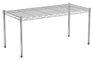 1-Tier Wire Shelf Rack,30" Wx14 Dx17 H,Single Metal Shelves Rack,Height Adjustable Metal Wire Shelving Unit and Storage for K