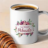 zcyhtqp, La Mejor Abuela, Funny Ceramic Coffee Mug, Abuela Coffee Mugs in Spanish, Abuela Gifts In Spanish, Grandma Christmas Mothers Day Gifts from Grandchildren