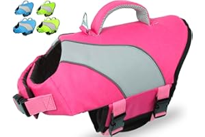 Fragralley Dog Life Jacket, Easy to Put on & Security Dog Life Vest for Swimming and Boating, Reflective Adjustable Dog Life Preservers for Small Medium Large Dogs - XS (Single Handle)