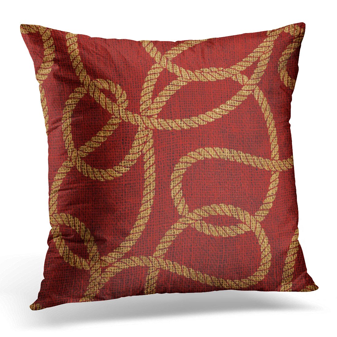 Emvency Throw Pillow Cover Boat Nautical Rope Red Ocean