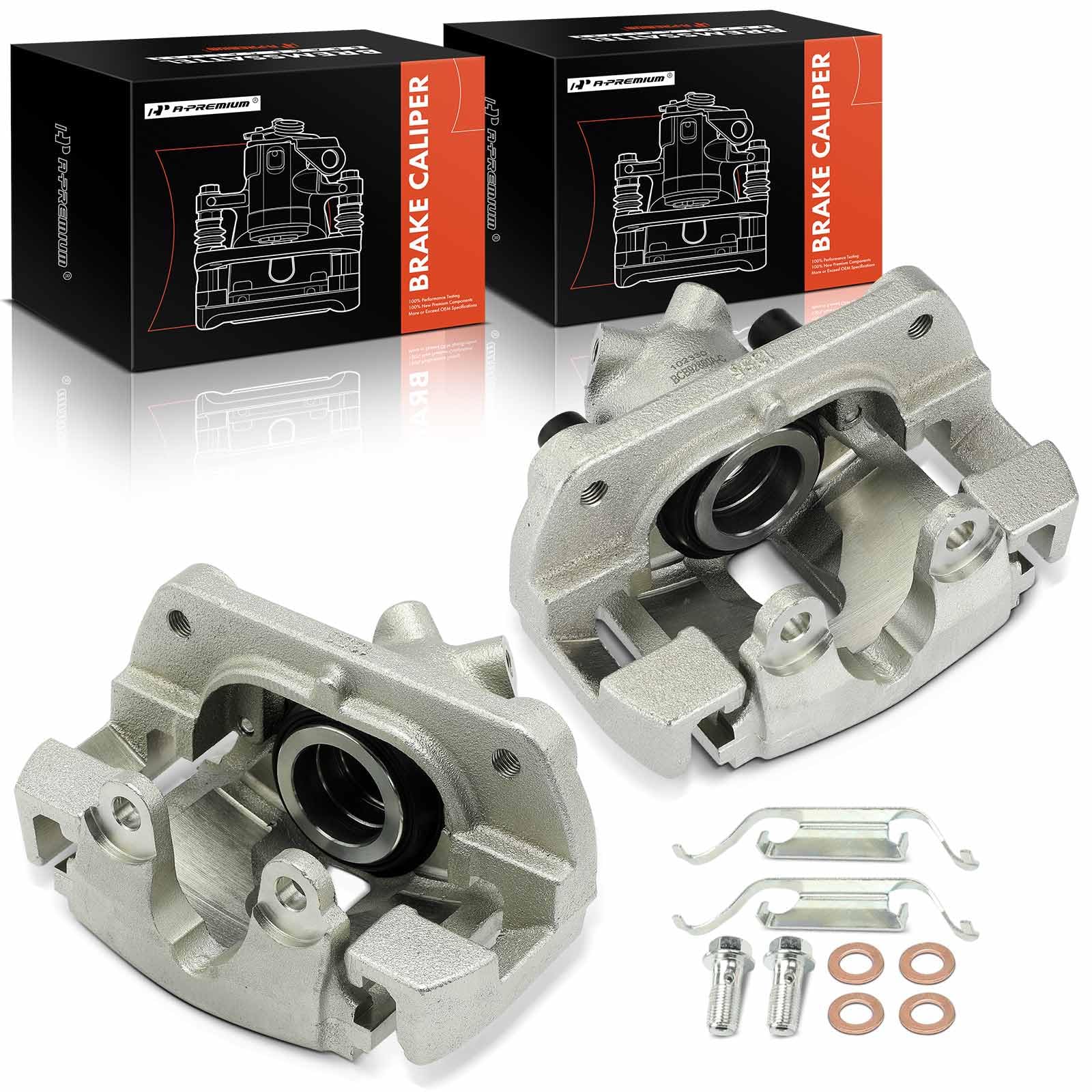 Photo 1 of A-Premium Disc Brake Caliper Assembly with Bracket Compatible with Select BMW Models - X3 2004 2005 2006 2007 2008 2009 2010 2011, L6 3.0L, L6 2.5L - Front Driver and Passenger Side, 2-PC Set