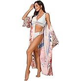 LDCS Swimsuit Coverups for Women Beach Kimonos Bikini Cover Ups for Swimwear Printed Flowy Summer Vacation Boho Bathing Suit