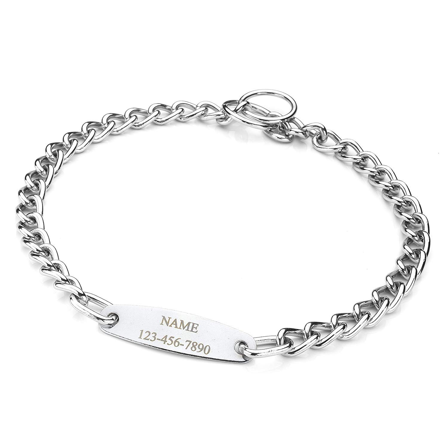 Buy Mogoko Personalized Stainless Steel Dog Choke Chain Collar, Custom