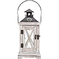 Candle Lantern, Vintage European Style, Decorative Lantern, Wooden Windproof Candlestick, Home Decoration Supplies (28x12.5x12.5cm)
