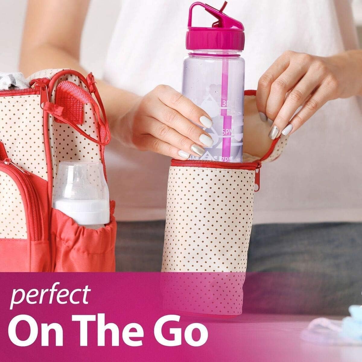 vBU Water Bottle with Time Marker for Busy Moms 30 Ounce with Straw, Flip Top and Carrying Loop for Ease and Convenience. No BPA, Eco Friendly Mom is a Reflection of Wow: Sports & Outdoors