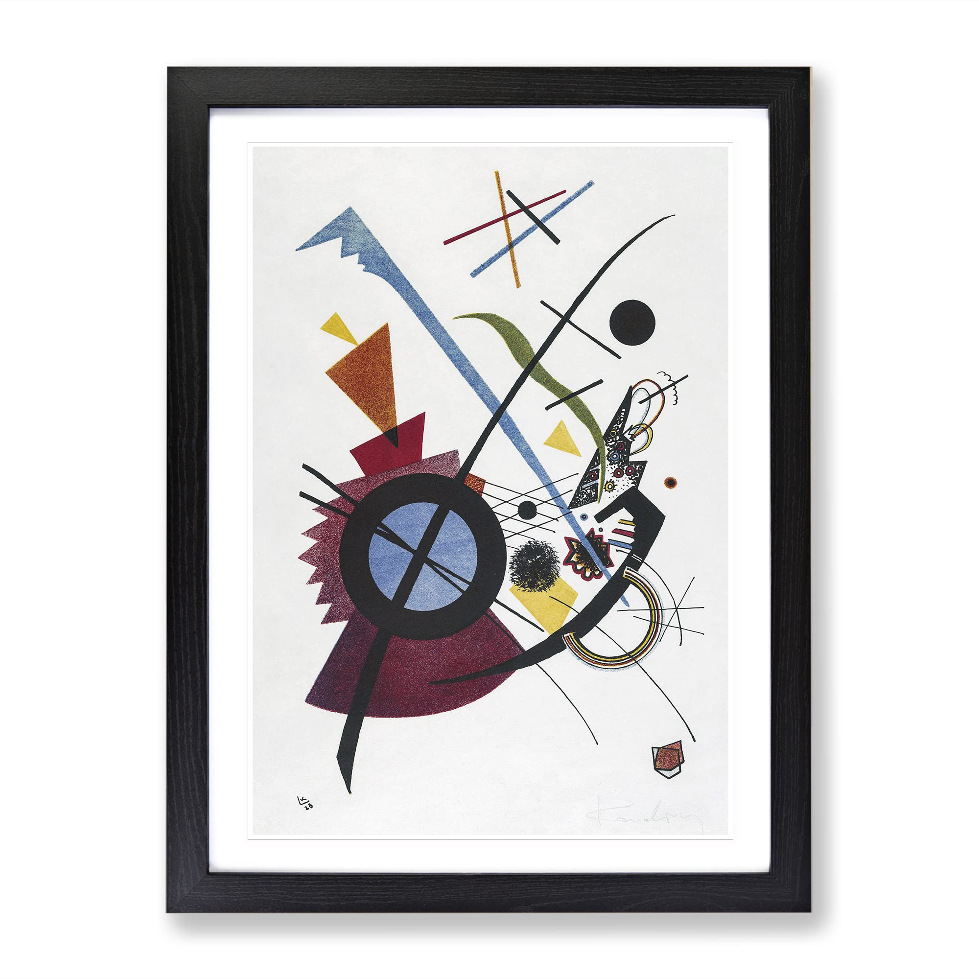 Violet By Wassily Kandinsky Classic Painting Framed Wall Art Print, Ready to Hang Picture for Living Room Bedroom Home Office Décor, Black A4 (34 x 25 cm)
