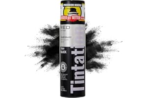 RED by Kiss Tintation Temporary Hair Color Spray, Extra Large Size, Instant Gray Root Cover Up, Water-Resistant, Smudge-Proof, Hairline & Barber Touch-Up, Quick Dry (Black, 11.5 OZ)