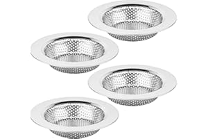 Chefbee Kitchen Sink Drain Strainer - 4 Pack Stainless Steel Sink Drain Cover Filter Food Catcher Basket with Wide Rim 4.4”, Kitchen Accessories