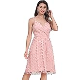 ABEHIK Women's Corset Dress Floral Mini Sexy Spaghetti Straps Low Cut Lace Short Dress Ruffle Summer Bustier Sundress