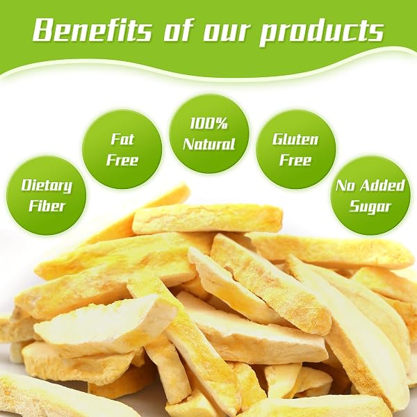 FREEZE DRIED MANGO,135G/4.7OZ,NATURAL FROZEN MANGO CHUNKS,HEALTHY FRUIT SNACK CHIPS FOR BAKING,TEA,SMOOTHIE, YOGURT,NO ADDITIVES,NO SUGAR ADDED