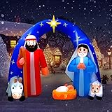7.5Ft Inflatable Nativity Sets Scene Christmas Yard Outdoor Decorations The Birth of Jesus Scene Blow up Built-in LED Lights 