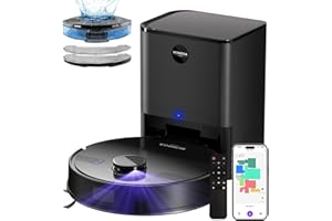 MONSGA Robot Vacuum and Mop Combo, 5000Pa Robotic Vacuum with 3.5L Self Emptying Station, Lidar Navigation Robot Vacuum Cleaner, 180mins Runtime, APP/Remote/Voice Control, for Hard Floors and Carpets