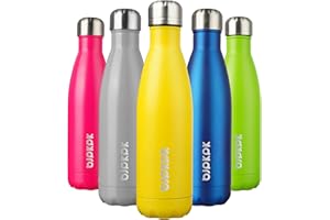 BJPKPK Insulated Water Bottles -17oz/500ml -Stainless Steel Water bottles, Sports water bottles Keep cold for 24 Hours and hot for 12 Hours,BPA Free water bottles,Goldenrod