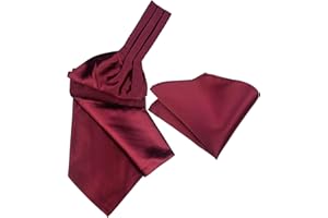 Rosiika Men's Paisley Self-tied Cravat Tie Ascots and Pocket Square Set Ascot