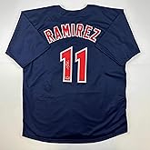 Facsimile Autographed Jose Ramirez Cleveland Blue Reprint Laser Auto Baseball Jersey Size Men's XL