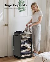SOLEDI 90L Laundry Basket with Lid Collapsible Removable Inner Bag Grey view 4
