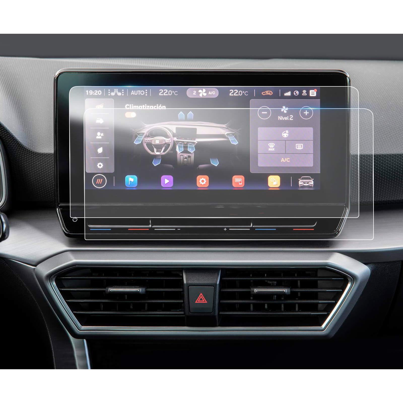 LFOTPP [Pack of 2] Seat Leon MK4 5F KL ST FR 10 Inch Navigation Protective Film, GPS Navigation PET Transparent Screen Protector Plastic Film