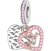 LUXILLA Family Love Mother Daughter Grandma Charm 925 Sterling Silver fits Bracelets Necklace Pendant Bead Charms Jewelry Gift for Women Family Friends