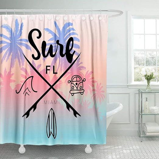 Amazon Com Kjong Watercolor Camper Bathroom Shower Curtains 72x78