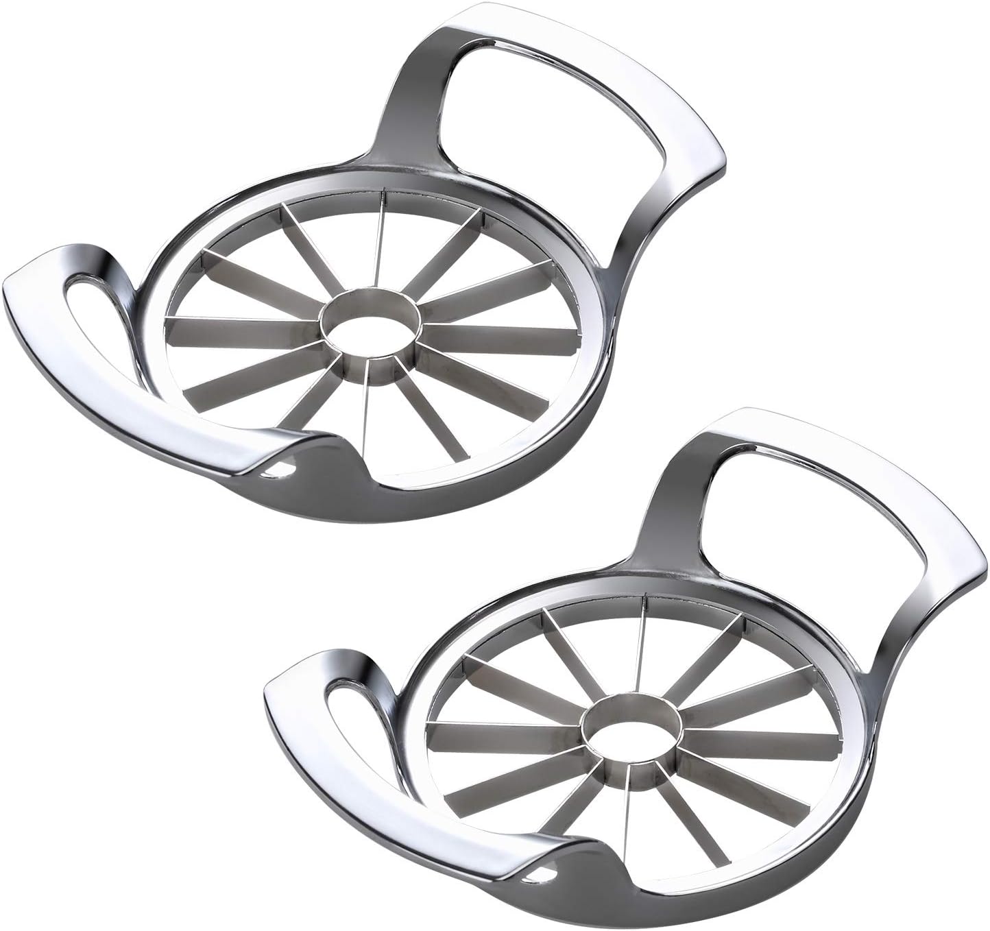 SAVORLIVING Apple Slicers Set 2Pcs, 12-Blade Sharp Apple Cutters Stainless Steel Extra Large Apple Corer, Fruit Pitter, Divider for Up to 4 Inches Apples