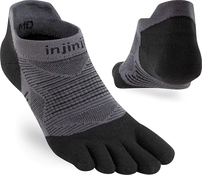 Injinji 2 0 Men S Run Lightweight No Show Toesocks Black Large Amazon Co Uk Clothing