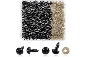 TOAOB THE ONE AND ONLY BABY TOAOB 150pcs 10mm Black Plastic Safety Eyes Crafts Safety Eyes with 150pcs Washers for Stuffed Animals Amigurumis Crochet Bears Doll Making
