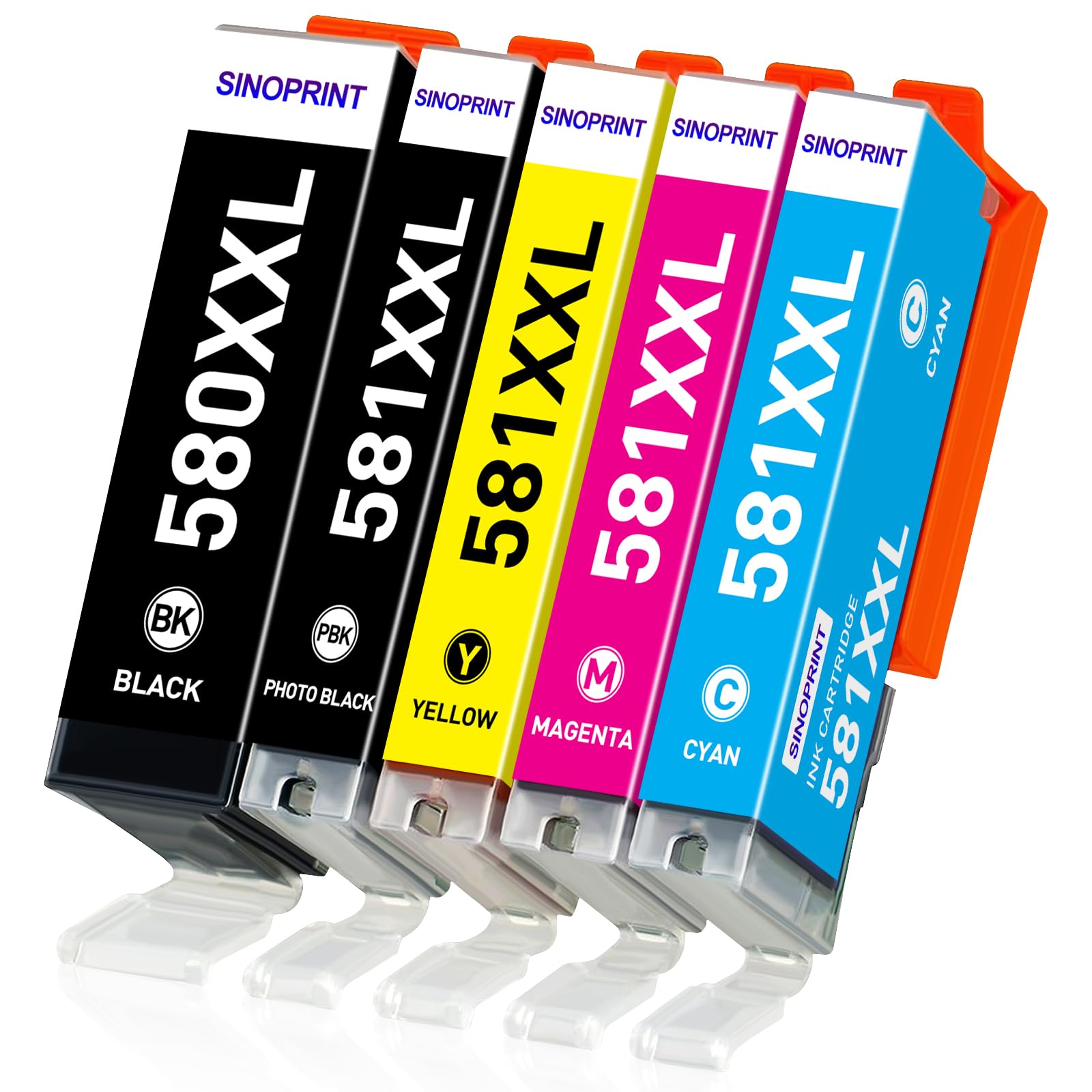 SINOPRINT Compatible Ink Cartridges for Canon PGI-580XXL CLI-581XXL - 5-Pack for Canon Pixma TS705a, TS6350, TS700, TS6250, TS6351, TS6251, TS6151, TS8350, TS8550, TS8500, TS8252, TS9150