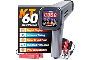 KZYEE KT60 Digital Timing Light with RPM & Advance Angle, 12V Inductive Ignition Timing Light for 2&4-Stroke Gasoline Engines in Classic Cars, Motorcycles, Marine & Small Engines