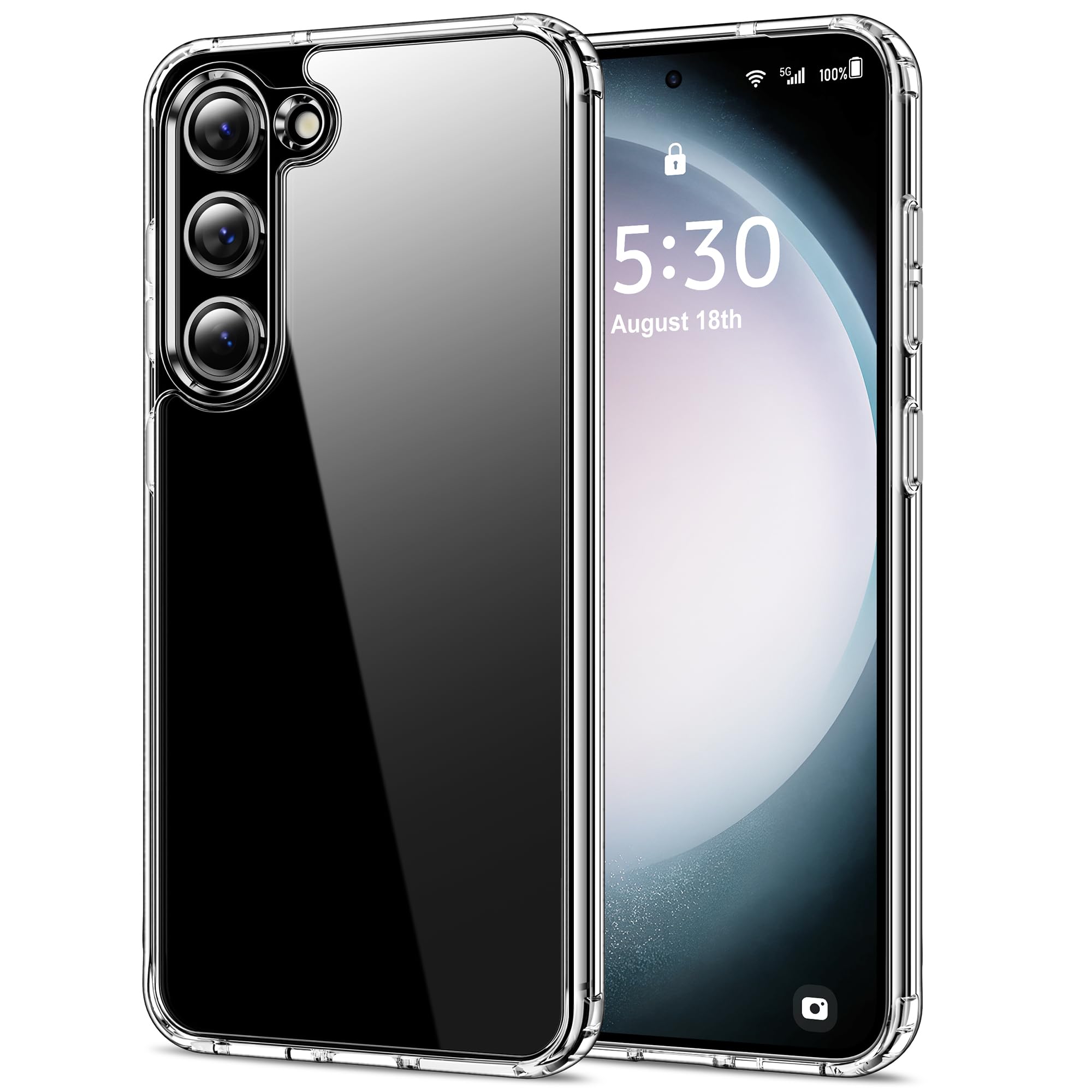 Photo 1 of HOOMIL Case for Samsung Galaxy S23 5G (ONLY, Not Fit Plus, FE, Ultra), Non-Yellowing, Drop Protection, Anti-Scratch Transparent Hard Back Phone Cover - Crystal Clear