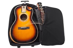 Journey Instruments Solid Sitka Travel Guitar – FP412-13BC Traveling Acoustic-Electric Collapsible Guitar – Portable Backpack Case (Solid Sitka/Solid African Mahogany Parlor Burst)