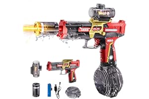 YOPOLL Electric Water Gun for Adults & Kids, Automatic Electric Squirt Gun with Long Range, Powerful LED Light Water Gun Pistol Blaster Soaker, Water Guns for Summer Outdoor Beach Swimming Pool(Black)