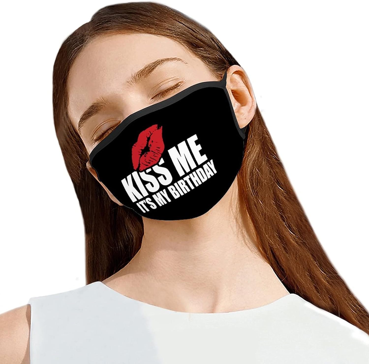 Premium Mask Kiss Me It's My Birthday Washable Adjustable Reusable