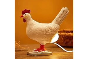Aoaoy Chicken Egg Lamp, Funny Chicken Lamp Laying Egg, 3D Resin Chickens Table Night Light Easter Christmas Birthday Gift