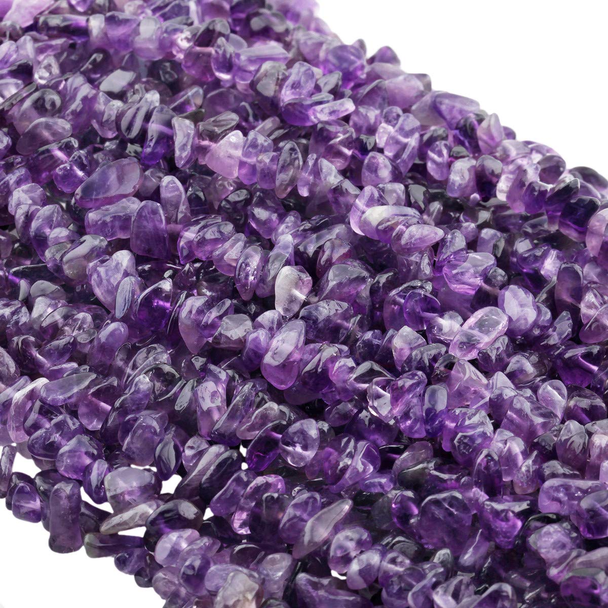Nupuyai Amethyst Irregular Polished Beads for DIY Jewelry Making Bracelet Necklace, Chip Stones for Chakra Healing 80cm