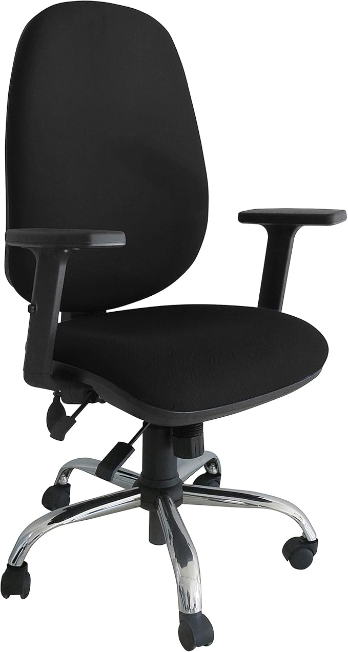 Office Hippo Ergonomic Chair, Chrome Base, Adjustable Arms, Lumbar Pump