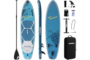 EVERSEA Stand-Up Paddle Boards, 11 ft Inflatable Paddle Board with Camera Bracket, 3 Main Fin, 33 in Wide Stable All-Around Paddleboard for All Levels of Players (Kempii)
