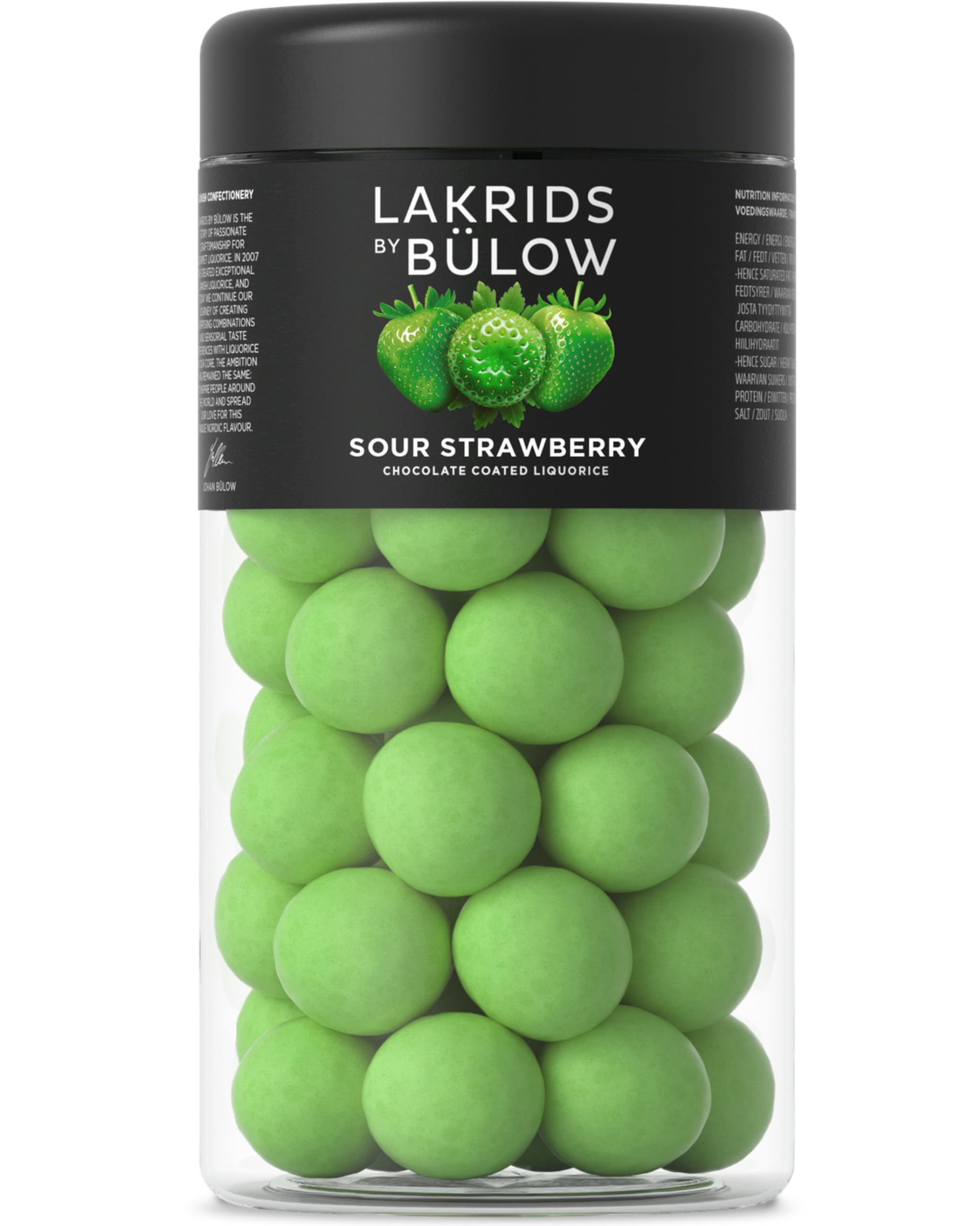 LAKRIDS BY BÜLOW - Sour Strawberry - 295g - Rote Lakritze umhüllt von Weißer Schokolade, sauren grünen Erdbeeren und einer knusprigen Zuckerhülle