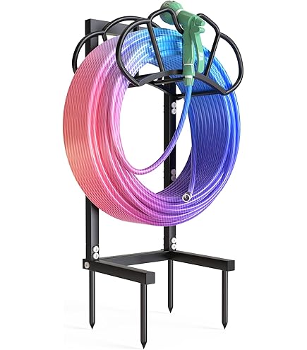 Artigarden Soporte Para Manguera De Jardín, Soporte De Manguera De Agua De Metal De Pie, Resistente, Flexible, Organizador De Almacenamiento Para Césped Y Patio