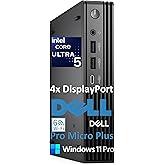 Dell Pro Micro Plus Mini PC (Next Gen OptiPlex 7000 MFF), Bussiness Desktop Computer AI PC, Intel 14-Core Ultra 5 235T (Beat i7-13700T), 16GB DDR5, 512GB SSD, WiFi 6, Bluetooth, 4X DP, Windows 11 Pro
