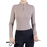 Harrison Howard Women’s Horse Riding Shirt – Long Sleeve Equestrian Shirts with 1/4 Zip