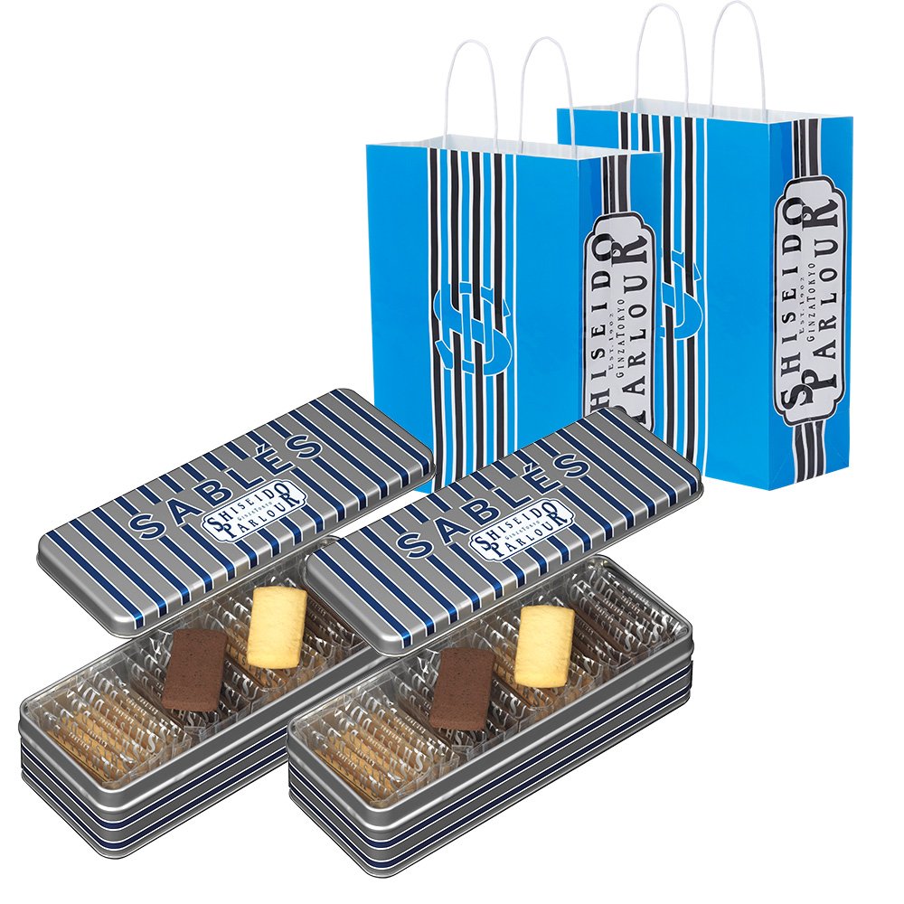 Shiseido Parlour Shortbread Cookies, Set of 2, Cacao, Coconut, Christmas, Sweets, Winter, Popular Gift, Stylish, Can, Wrapping, Present, Souvenir, Return Gift, For Anniversaries and Celebrations
