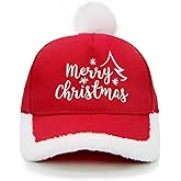 Wodeal Merry Christmas Hat for Unisex Adults, Embroidery Adjustable Xmas Hat, Holiday Party Accessories, Red/White