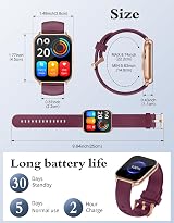RUIMEN Smart Watch 1.85in HD Screen SpO2 HR Sleep 100+ Sport Modes IP68 view 8