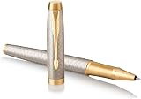 Parker IM Rollerball Pen Premium Warm Silver Fine Point Black Ink Gift Box